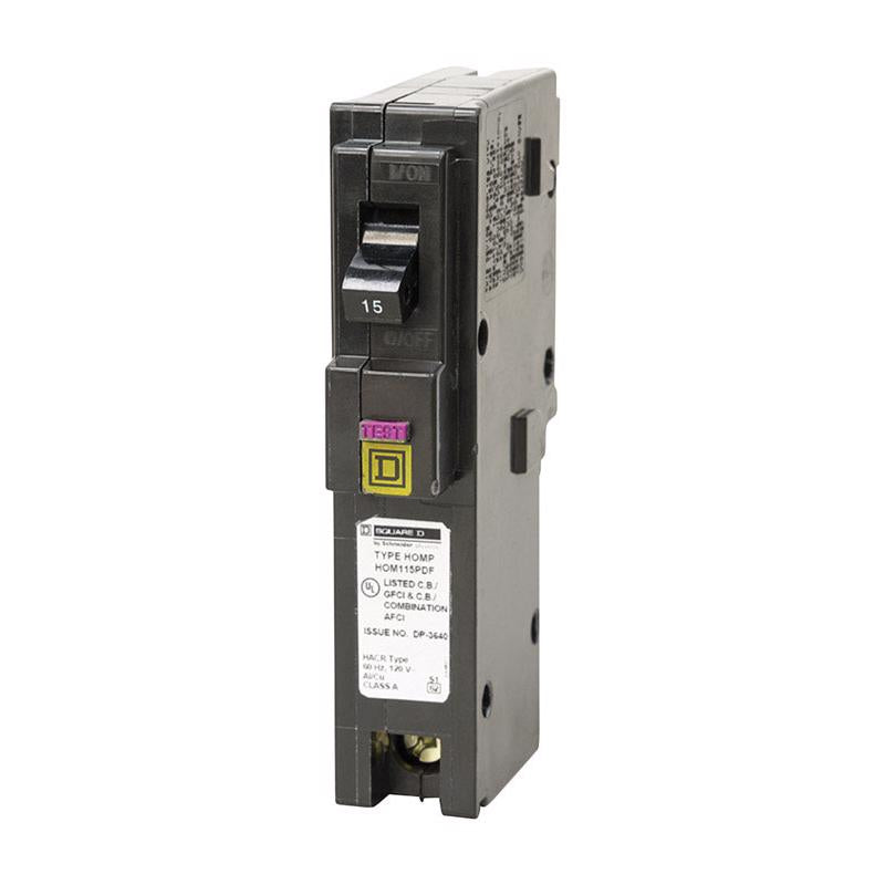 Square D HomeLine 15 amps Arc Fault/Ground Fault Single Pole Circuit Breaker