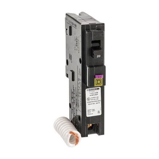 Square D HomeLine 20 amps Dual Function Single Pole Circuit Breaker