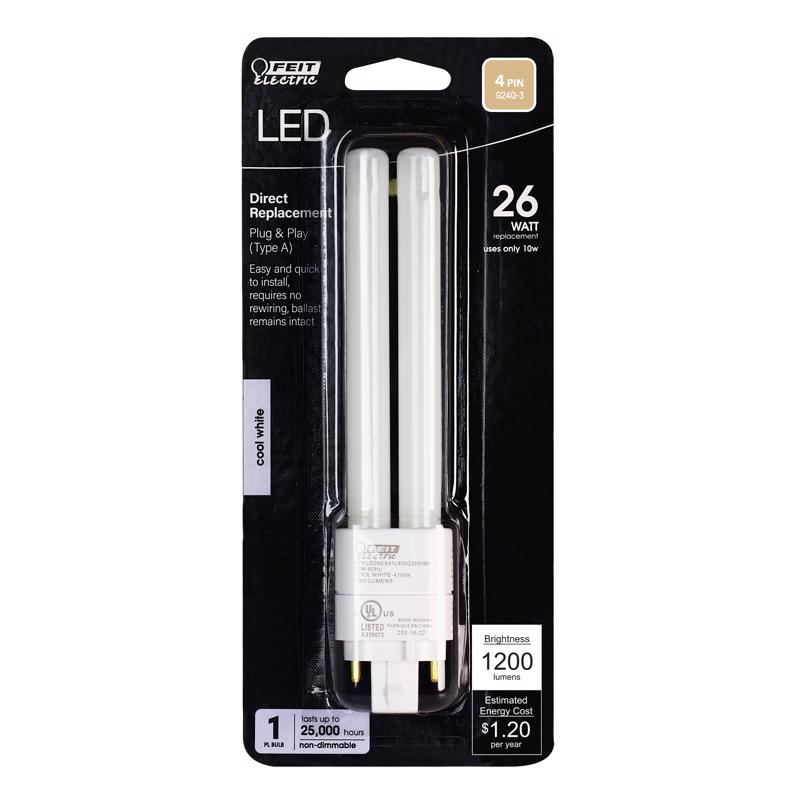 Feit Linear PL G24Q-3 4-Pin LED Bulb Cool White 26 Watt Equivalence 1 pk