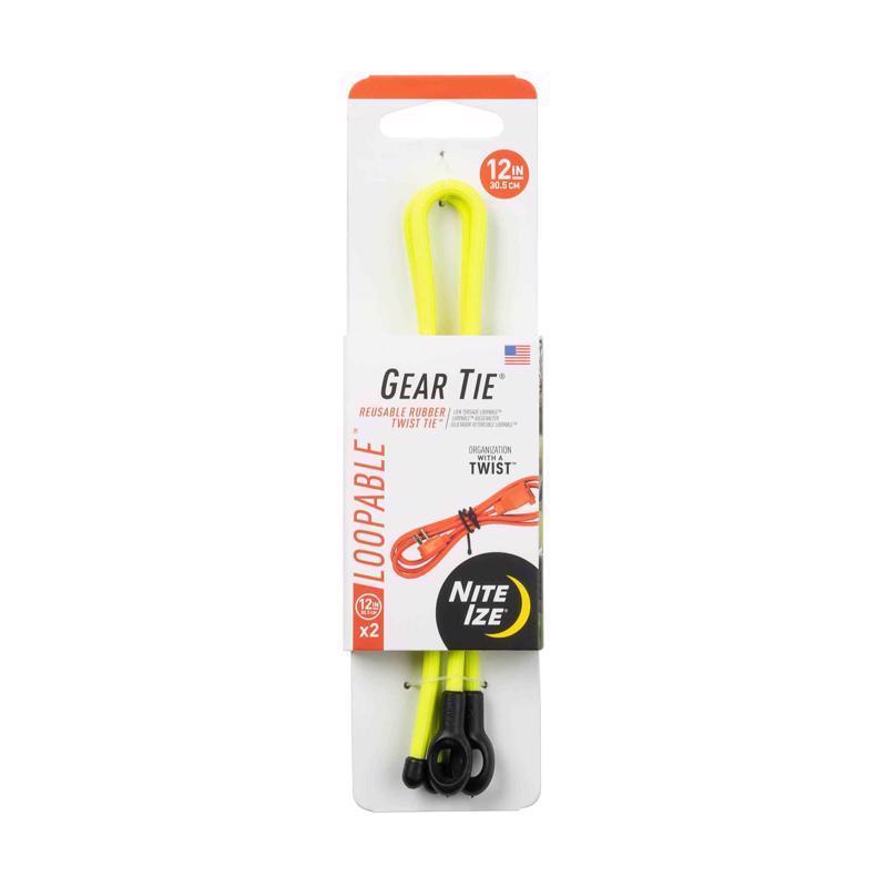 Nite Ize Gear Tie 12 in. L Yellow Twist Ties 2 pk