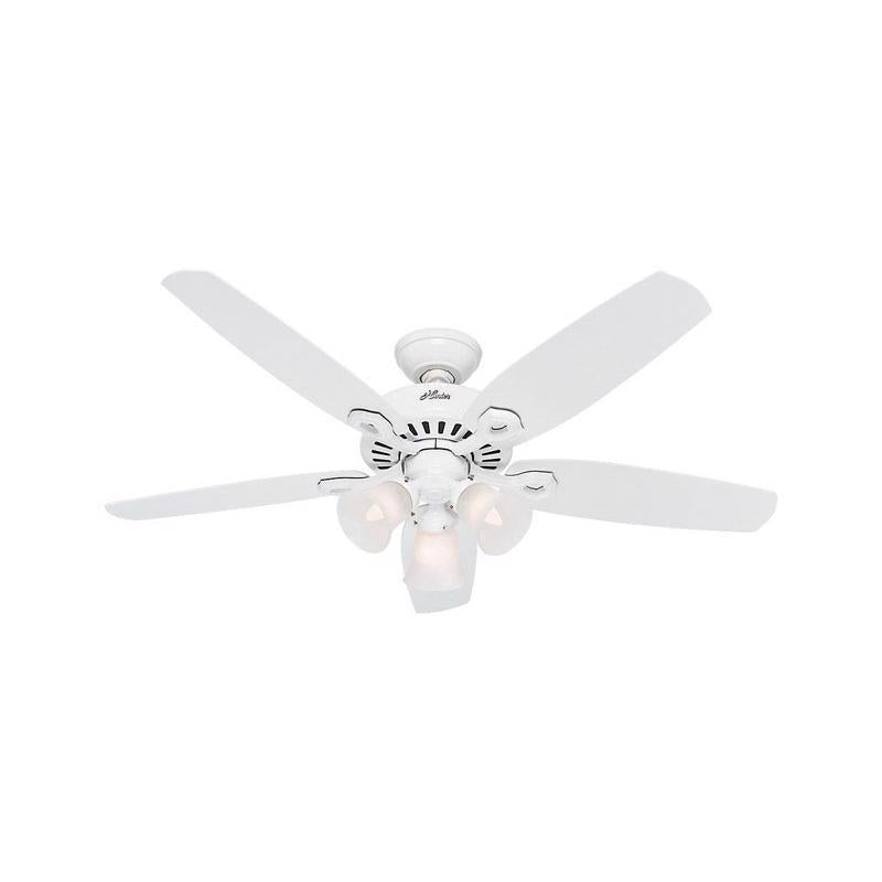 Hunter Builder Plus 52 in. Snow White White LED Indoor Ceiling Fan