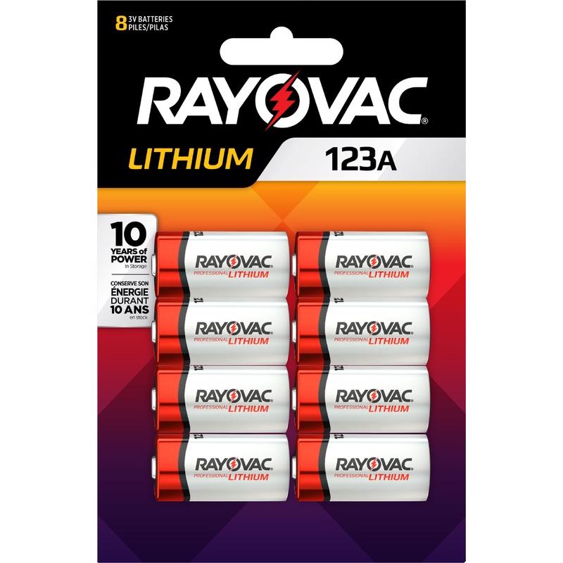 Rayovac Lithium 123A 3 V Camera Battery 8 pk