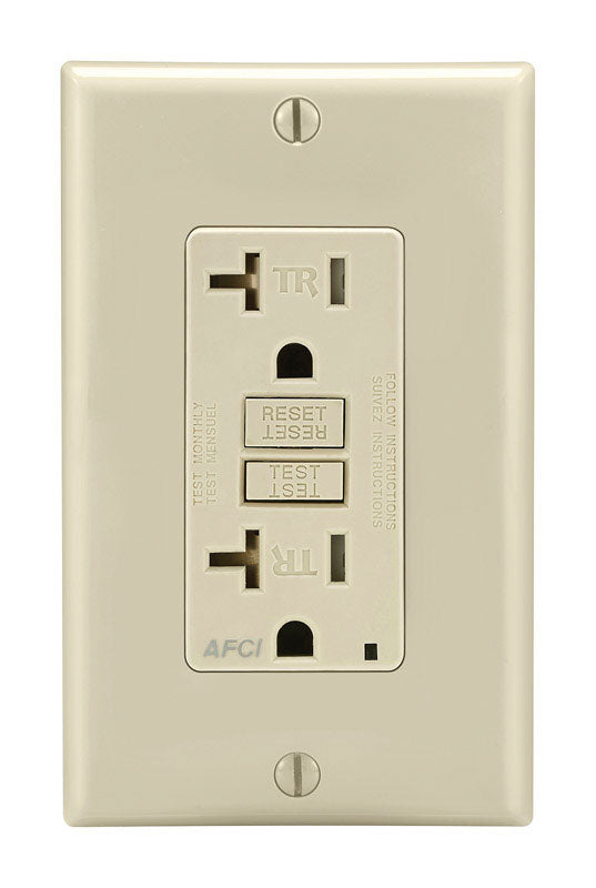 Leviton 20 amps 125 V Duplex Light Almond AFCI Outlet 5-20R 1 pk