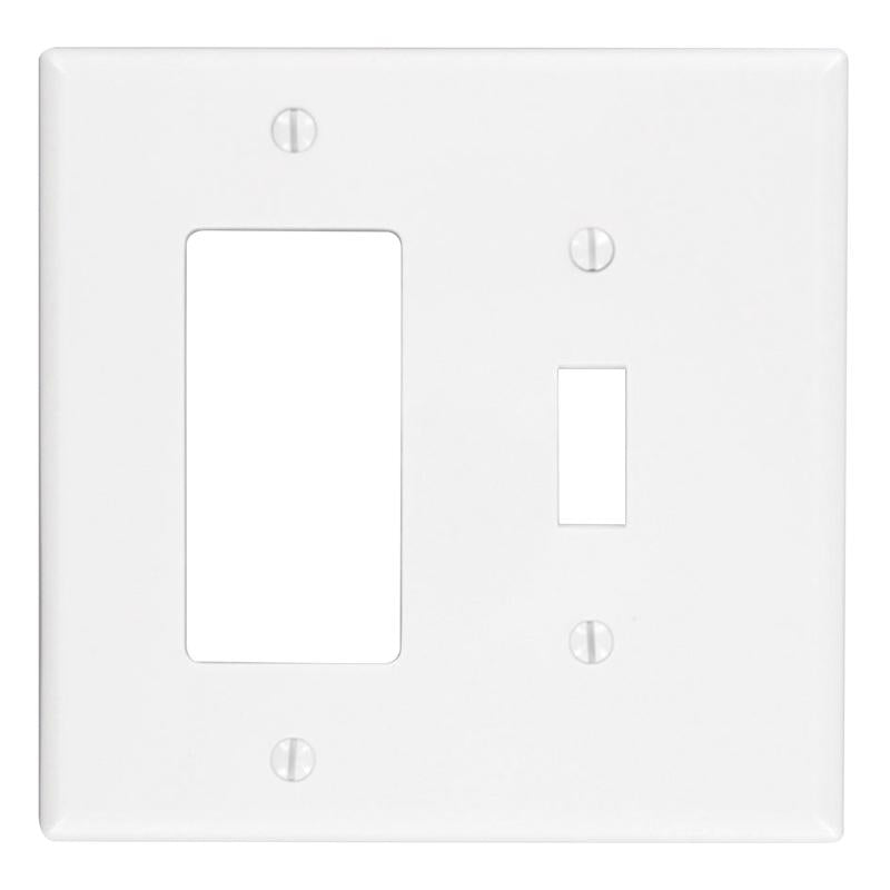 Leviton White 2 gang Thermoplastic Nylon Decorator/Toggle Wall Plate 1 pk