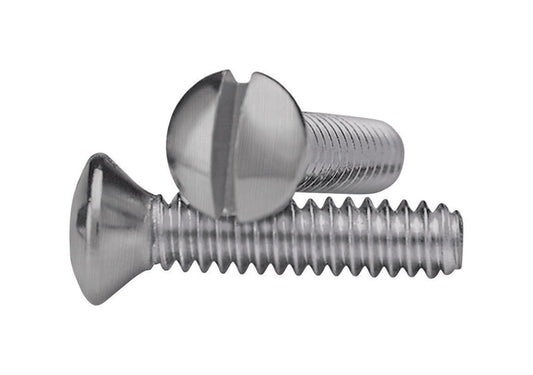Amertac No. 6 X 1/2 in. L Slotted Oval Head Standard Wallplate Screws