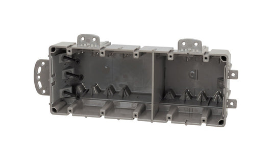 Madison Electric Smart Box Rectangle PVC 5 gang Electrical Box Gray