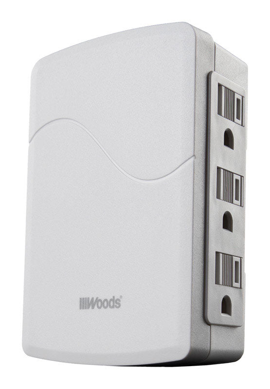 Woods Grounded 6 outlets Wall Tap 1 pk
