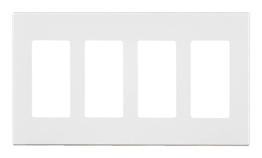 Leviton White 4 gang Polycarbonate Decorator Screwless Wall Plate 1 pk