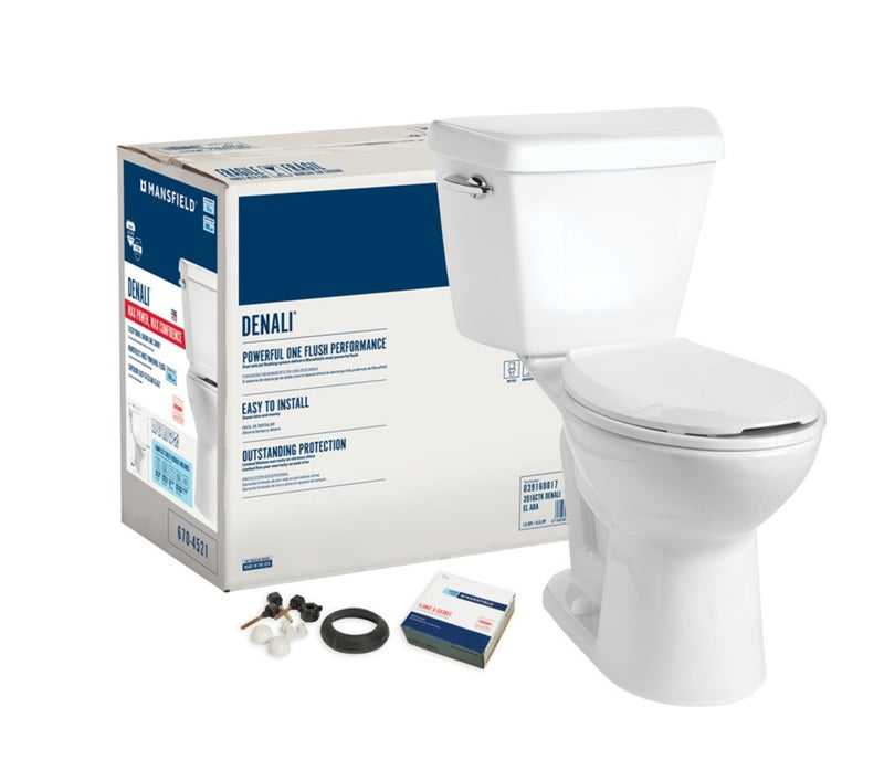 Mansfield Denali ADA Compliant 1.6 gal White Elongated Complete Toilet