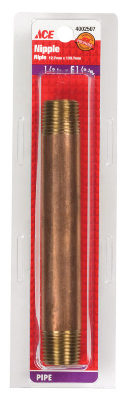 Ace 1/2 in. Male Male Brass Nipple 5-1/2 in. L