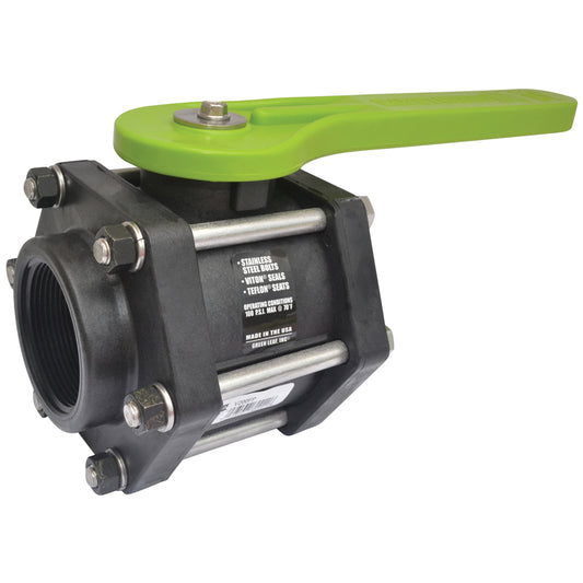 Green Leaf 2 in. Polypropylene FNPT Ball Valve Full Port Lever