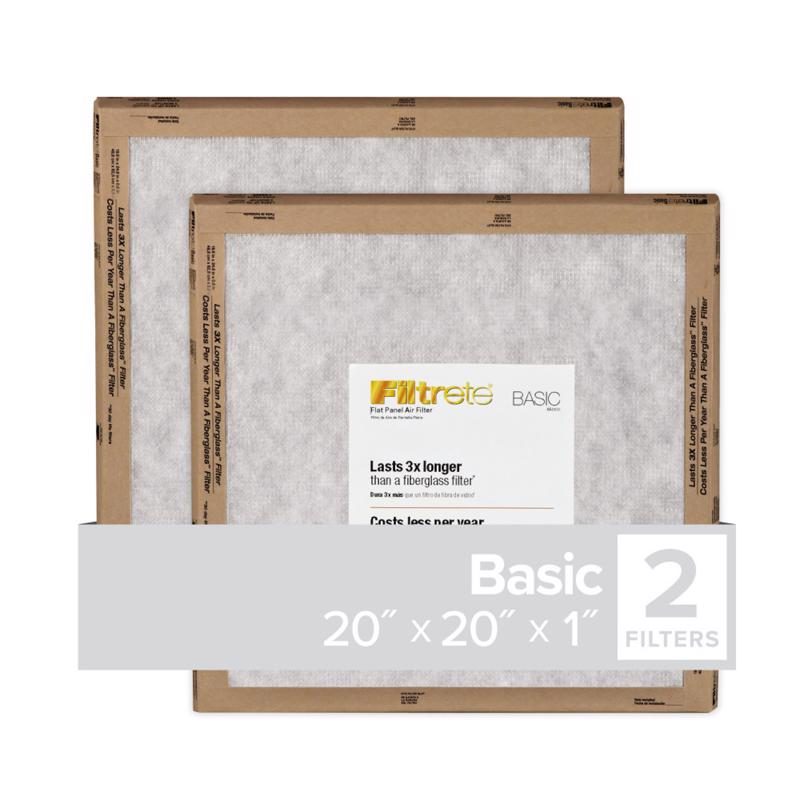 Filtrete 20 in. W X 20 in. H X 1 in. D Synthetic 2 MERV Flat Panel Filter 2 pk