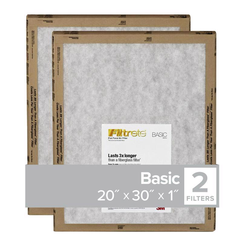 Filtrete 20 in. W X 30 in. H X 1 in. D Synthetic 2 MERV Flat Panel Filter 2 pk