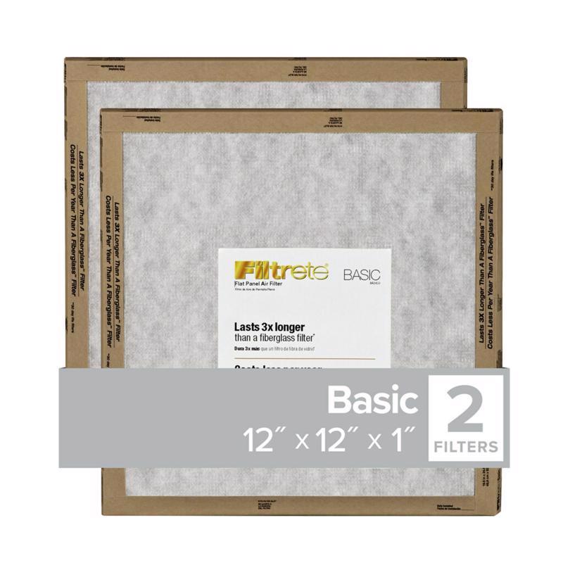 Filtrete 12 in. W X 12 in. H X 1 in. D Synthetic 2 MERV Flat Panel Filter 2 pk