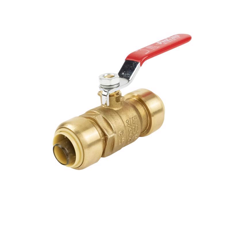 B&K Proline 1 in. Brass Push Fit Ball Valve Full Port Quarter-Turn Lever