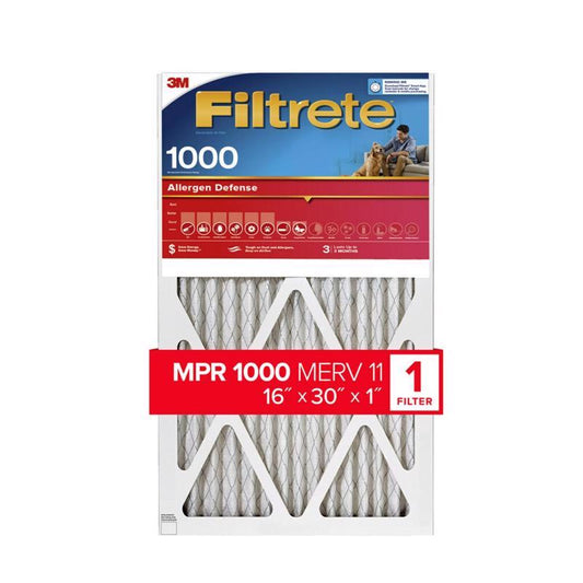 Filtrete 16 in. W X 30 in. H X 1 in. D 1000 MPR Pleated Allergen Air Filter 1 pk