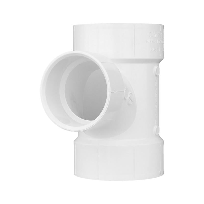 Charlotte Pipe Schedule 30 3 in. Hub X 2 in. D Hub PVC Sanitary Tee 1 pk