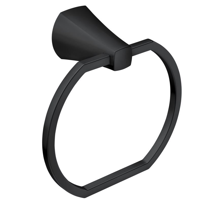 Moen Lindor Matte Black Towel Ring Zinc