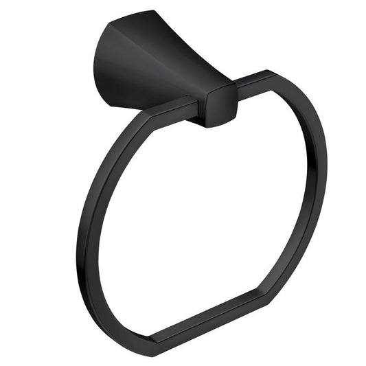 Moen Lindor Matte Black Towel Ring Zinc