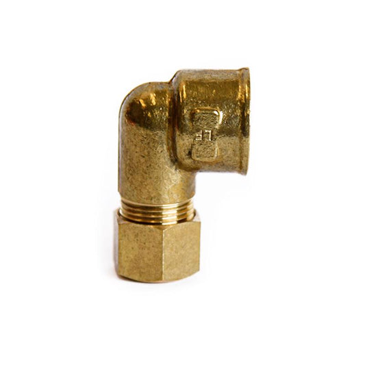 ATC 3/8 in. Compression X 3/8 in. D FPT Brass 90 Degree Elbow