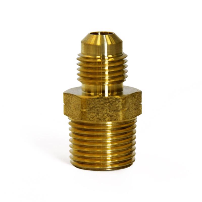 ATC 1/4 in. Flare X 1/4 in. D Male Brass Adapter