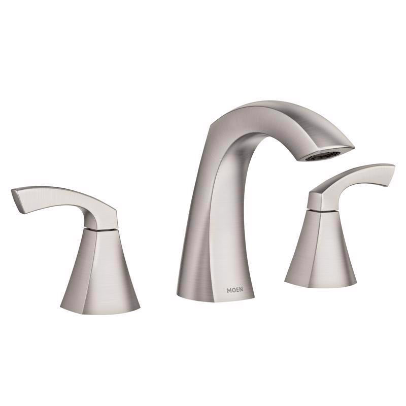 Moen Lindor Brushed Nickel Transitional Widespread Bathroom Sink Faucet 8 - 16 in.