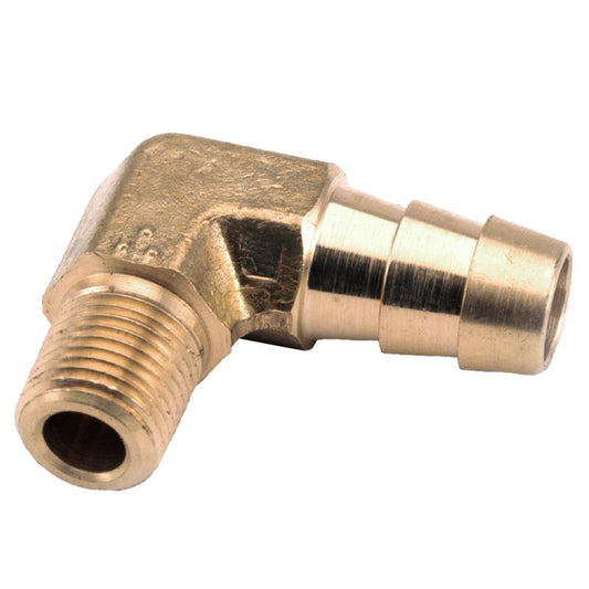 Anderson Metals 1/2 in. Hose Barb in. X 3/8 in. D MPT Brass 90 Degree Elbow