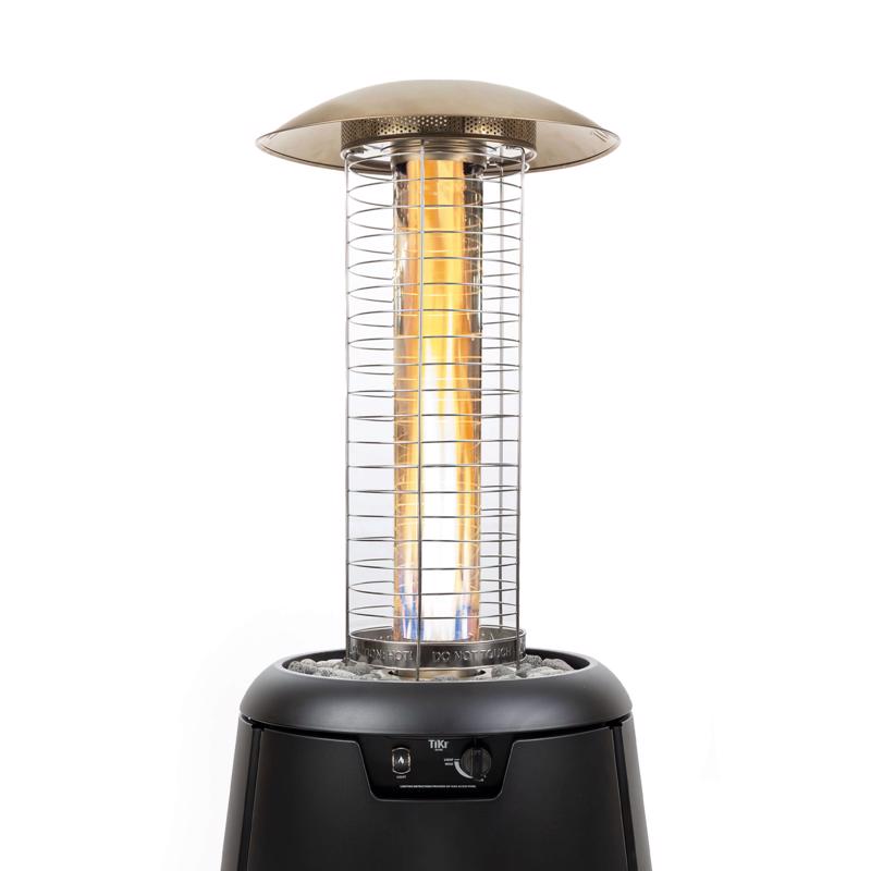 TIKI 40000 BTU Propane Stainless Steel Single Burner Patio Heater 100 sq ft