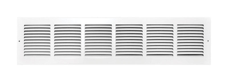 Tru Aire 30 in. H X 6 in. W 1-Way Powder Coat White Steel Return Air Grille