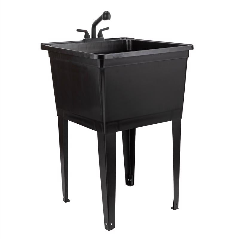 Tehila 22.875 in. W X 24.75 in. D Freestanding Thermoplastic Utility Tub Kit