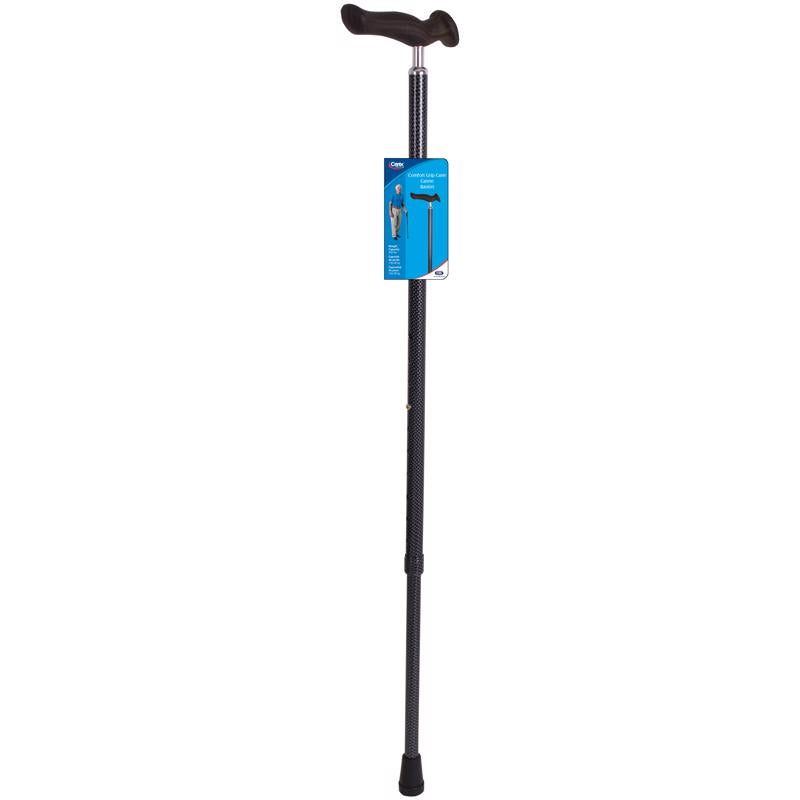 Carex Health Brands Carbon Gray Comfort Grip Walking Cane Aluminum/Plastic 37 in. H X 4 in. L
