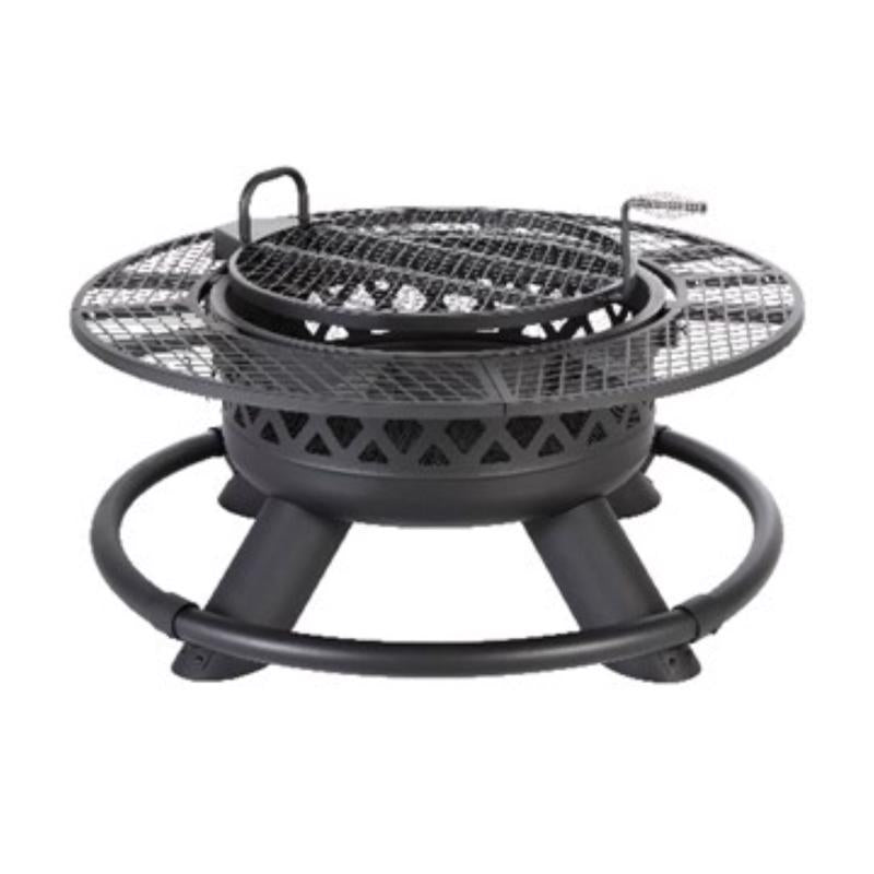 Living Accents 47 in. W Steel Ranch Round Wood Fire Pit
