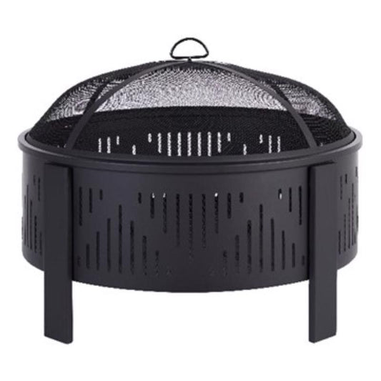Living Accents 29 in. W Steel Round Wood Fire Pit