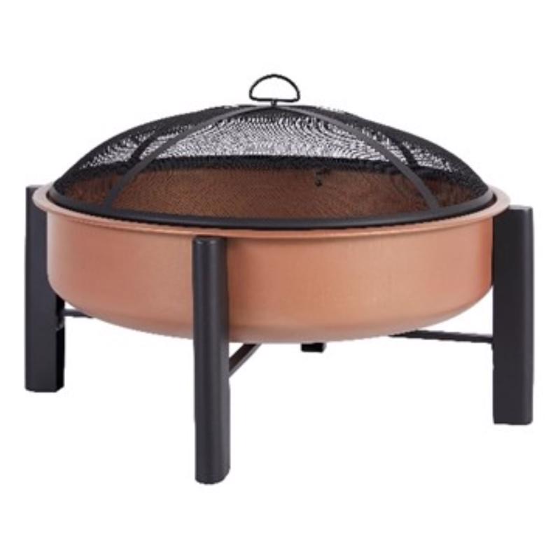Living Accents 30 in. W Steel Modern Round Wood Fire Pit