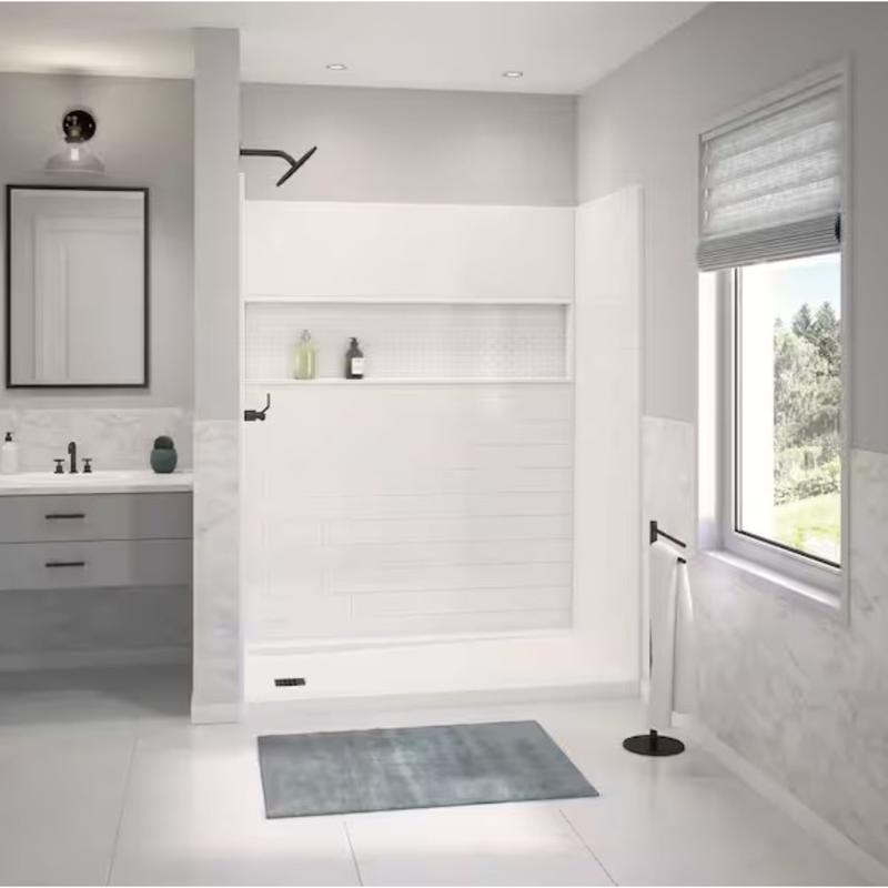 Bootz 74 in. H X 60 in. W X 30 in. L White Shower Surround