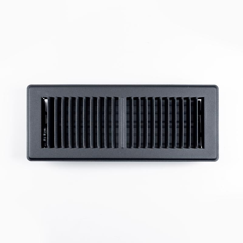 RectorSeal Tru Aire 4 in. H X 12 in. W 2-Way Powder Coat Black Steel Floor Register