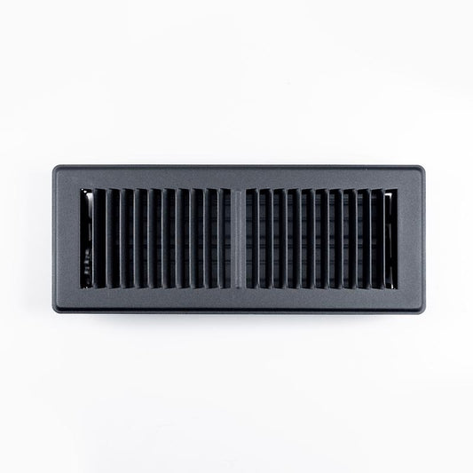 RectorSeal Tru Aire 4 in. H X 12 in. W 2-Way Powder Coat Black Steel Floor Register