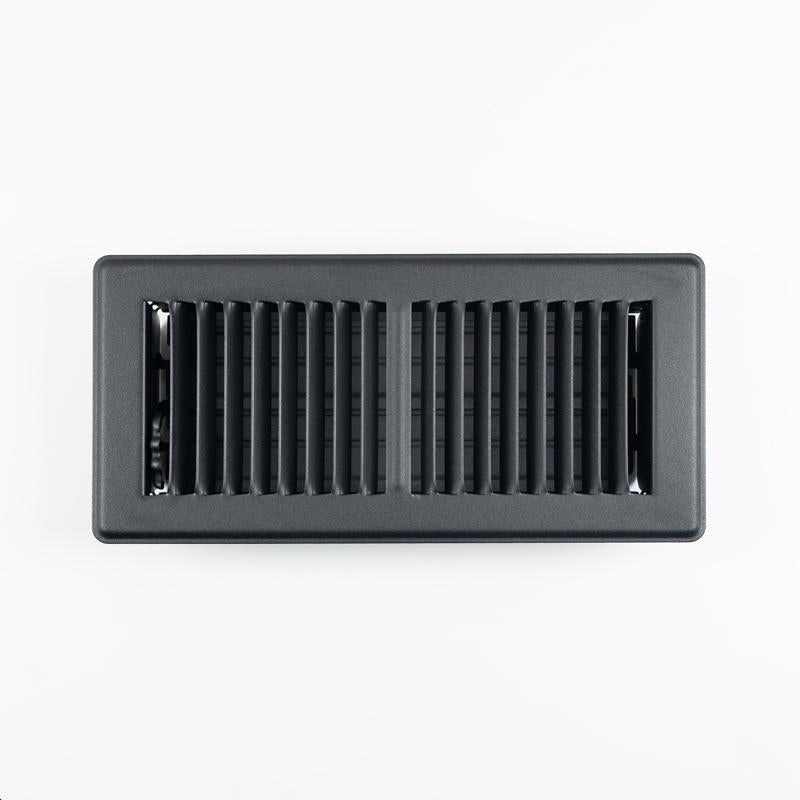 RectorSeal Tru Aire 4 in. H X 10 in. W 2-Way Powder Coat Black Steel Floor Register