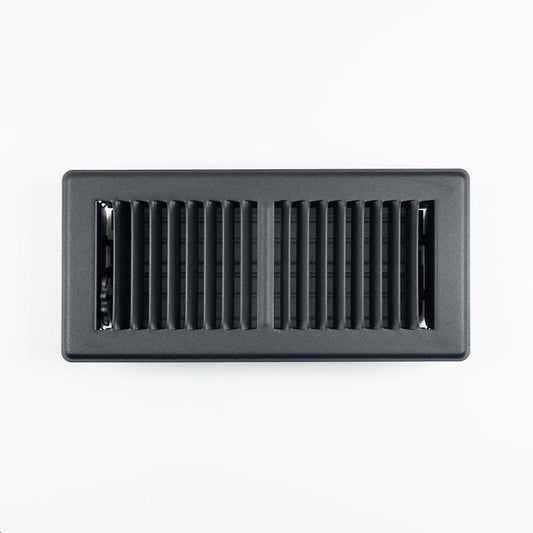 RectorSeal Tru Aire 4 in. H X 10 in. W 2-Way Powder Coat Black Steel Floor Register