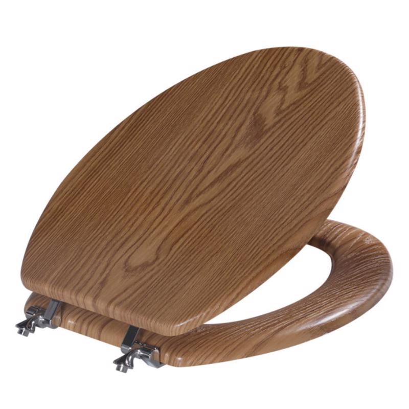OakBrook Collection Sheridan Elongated Oak Wood Toilet Seat