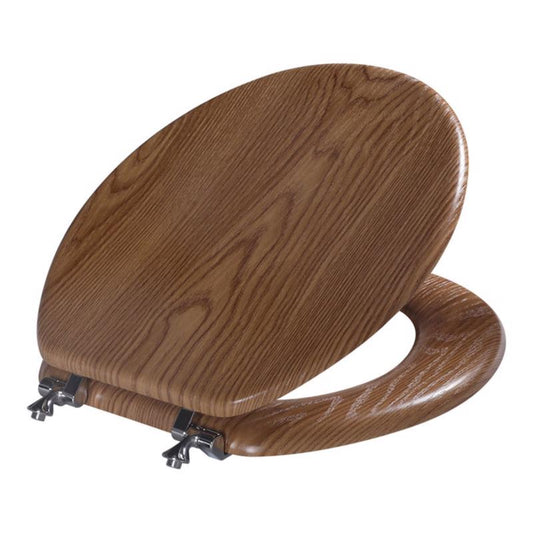OakBrook Collection Sheridan Round Oak Wood Toilet Seat