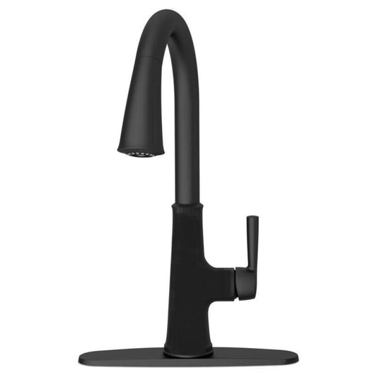 OakBrook Vela One Handle Matte Black Pull-Down Kitchen Faucet