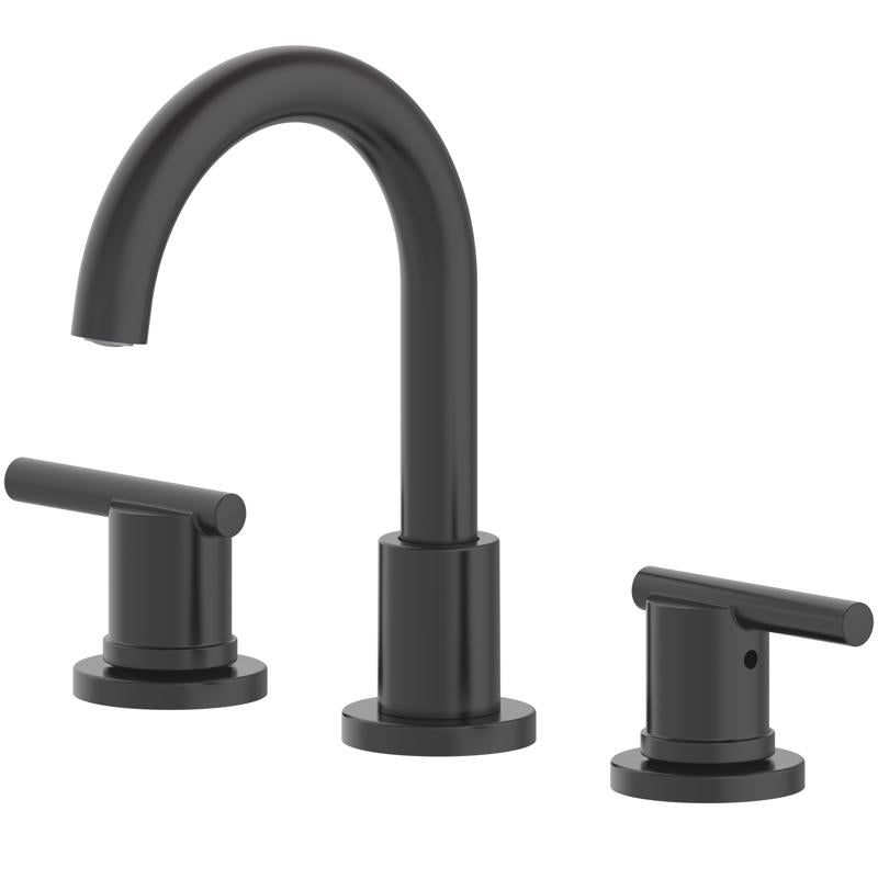 OakBrook Alexis Matte Black Modern Widespread Bathroom Sink Faucet 8 in.