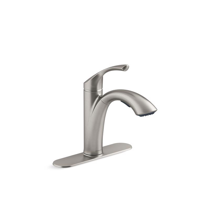 Sterling Duttrie One Handle Stainless Steel Pull-Out Kitchen Faucet