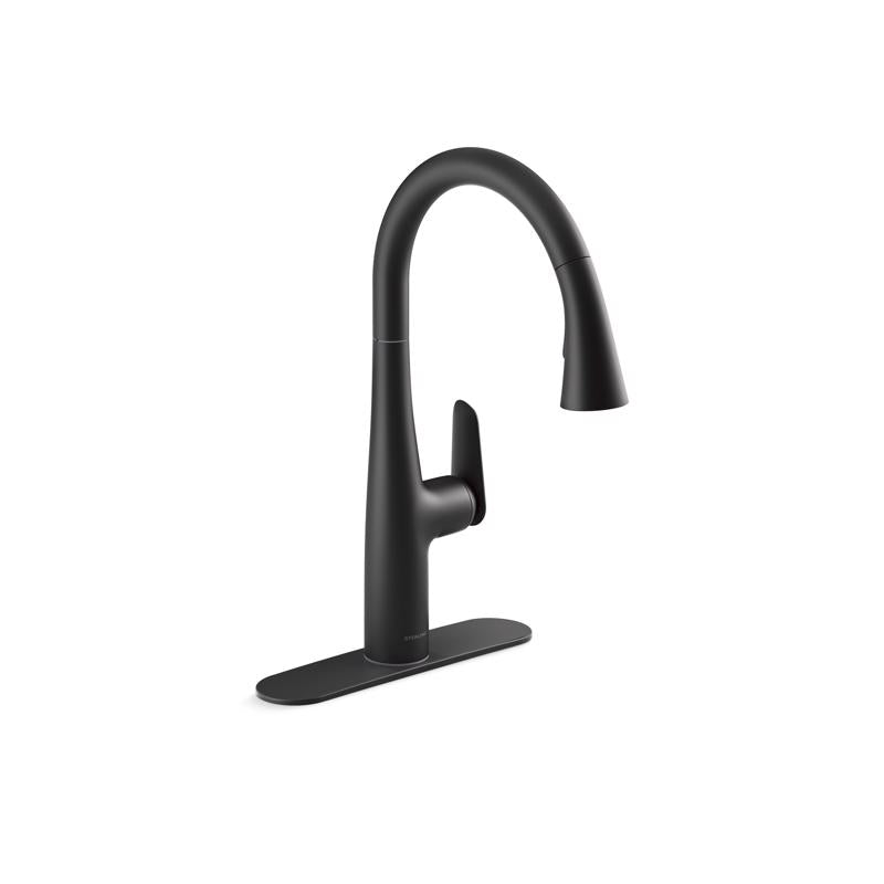 Sterling Fiume One Handle Matte Black Pull-Down Kitchen Faucet