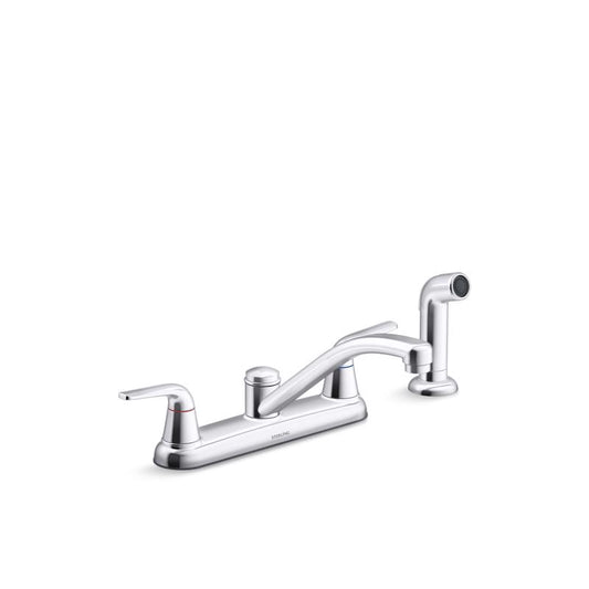 Sterling Passera Two Handle Chrome Kitchen Faucet Side Sprayer Included