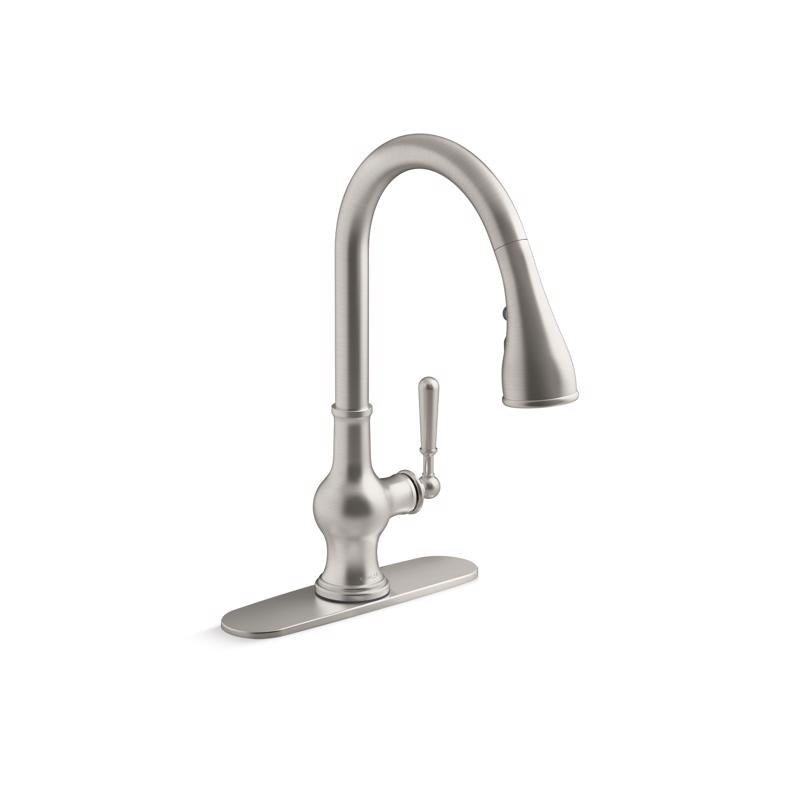 Kohler Treaty One Handle Stainless Steel Pull-Down Kitchen Faucet