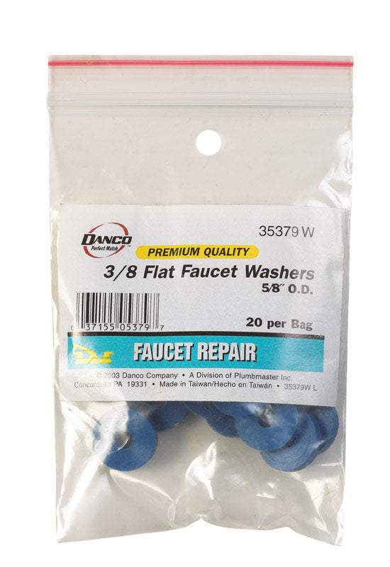 Danco 3/8 in. D Plain Rubber Washer 20 pk