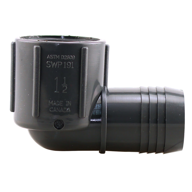 Boshart Industries 1-1/2 in. Insert in. X 1-1/2 in. D FPT Polypropylene 90 Degree Elbow 1 pk