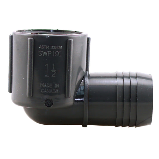 Boshart Industries 1-1/2 in. Insert in. X 1-1/2 in. D FPT Polypropylene 90 Degree Elbow 1 pk